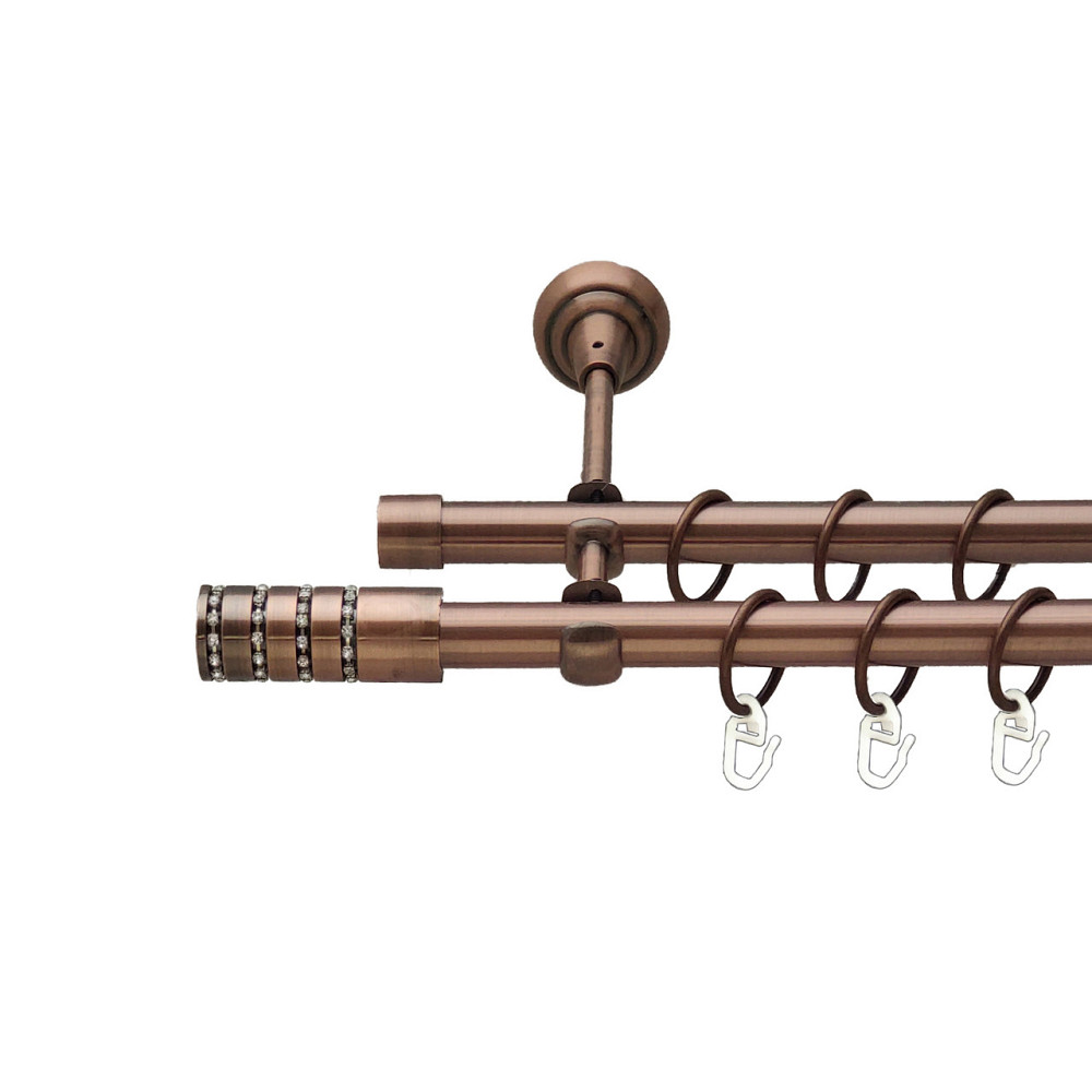 Карниз Orvit Барамелла металевий дворядний відкритий Мідь 19\19 мм 200 см (00-00012054) Львов - изображение 1