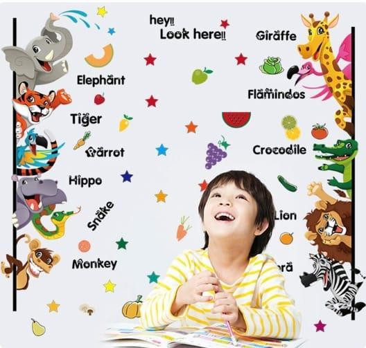 Интерьерная наклейка детская Животные на английском Киев - изображение 2