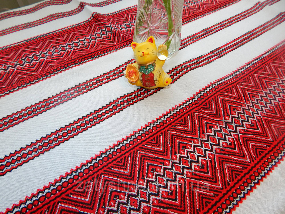 Скатертина з вишивкою червоною Київ - фото 1