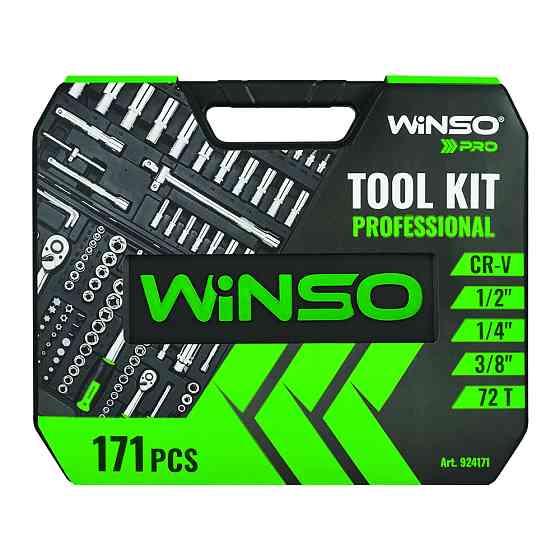 Професійний набір інструментів в кейсі Winso Pro 1/2", 1/4", 3/8" 72T, CR-V, 171од. Львів