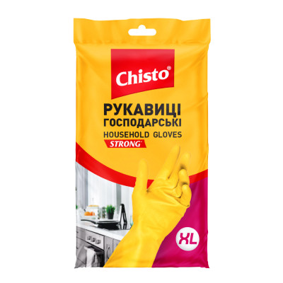 Перчатки хозяйственные Chisto Латексные XL 1 пара (4823098414940) Винница - изображение 1