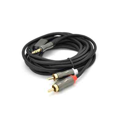 Кабель мультимедийный 3.5mm M to 2xRCA M 3.0m black VEGGIEG (YT-AR2-3) Винница