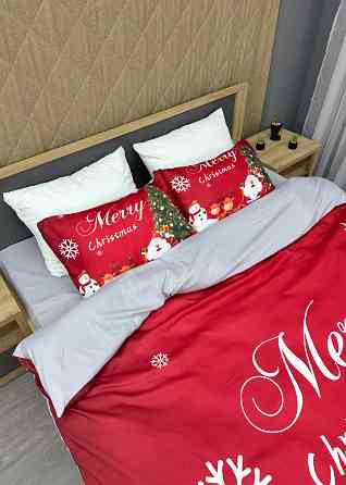 Комплект постільної білизни Фланель, Epico Євро 200х220 з Різдвяним принтом (88-202) Київ