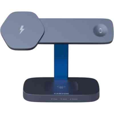 Зарядний пристрій Canyon wireless charger HEXAGON WCS-310 3in1 DarkGrey/Blue (CNS-WCS310DGBL) Вінниця