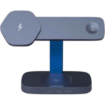 Зарядное устройство Canyon wireless charger HEXAGON WCS-310 3in1 DarkGrey/Blue (CNS-WCS310DGBL) Винница - изображение 1