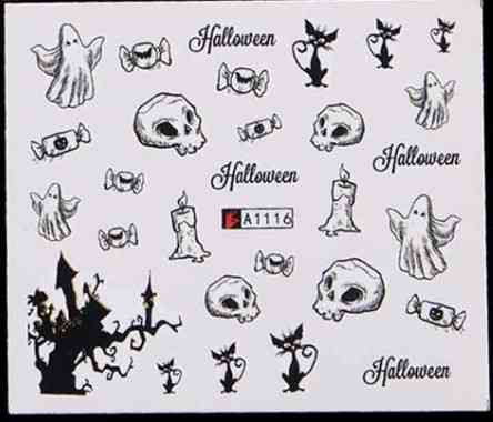 Наклейки для ногтей Хэллоуин 5 на 6 см черный Киев