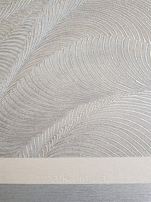 Шпалери вінілові на флізеліновій основі Rasch Incanto 1.06х10 абстракція хвилі металік бежево-сірі срібло 3д Київ - фото 4