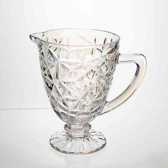 Глек скляний для компоту 1.2 л ребристий фігурний графин для лимонаду мохіто сангрії напоїв HP-19-171 Коломыя