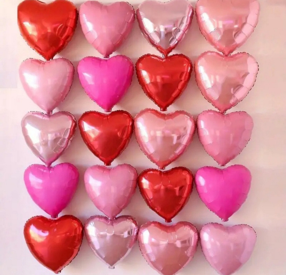 Фольгированные сердечки набор 20шт для фотозоны Киев - изображение 1