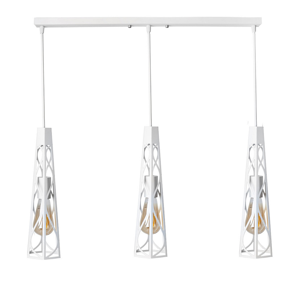 Світильник підвісний на планці MSK Electric Parma в стилі лофт під три лампи Е27 NL 3890-3 WH білий Київ - фото 1