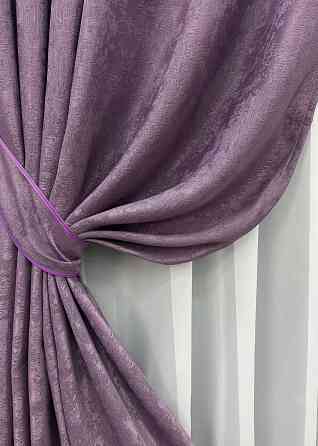 Комплект готових штор VR-Textil Жакард Sultan XO № 1145ш Фіолетовий 100х290 см 2 шт (31-0076) Київ