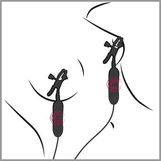 Затискачі для сосків - FFS Vibrating Nipple Clamps Sex Aura Київ