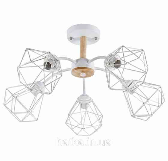 Люстра стельова на 5 плафонів VALESO XL25038-5 для вітальні та спальні Білий Київ