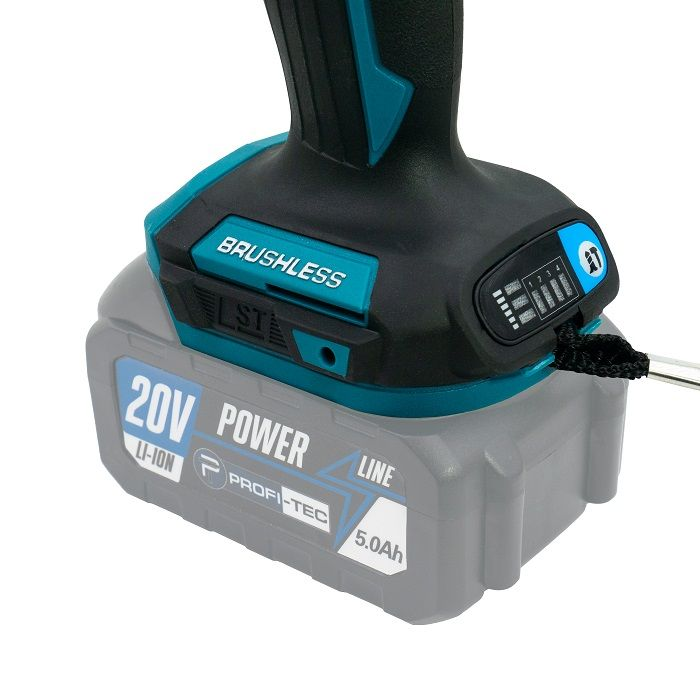 Потужний акумуляторний імпульсний гвинтоверт PROFI-TEC PID1820BL POWERLine: без АКБ, 180 Нм Київ - фото 9