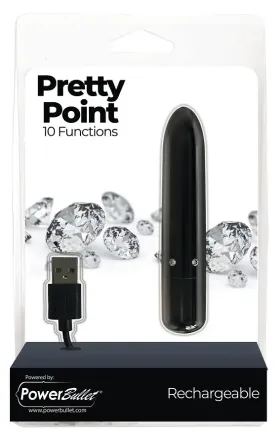 Віброкуля PowerBullet - Pretty Point Rechargeable Bullet Black Львов