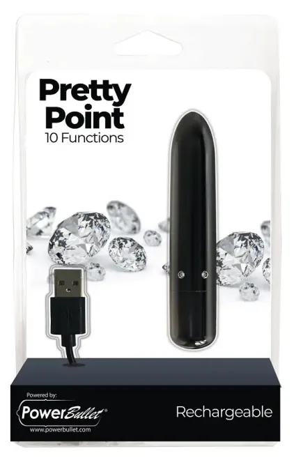 Віброкуля PowerBullet - Pretty Point Rechargeable Bullet Black Львов - изображение 6