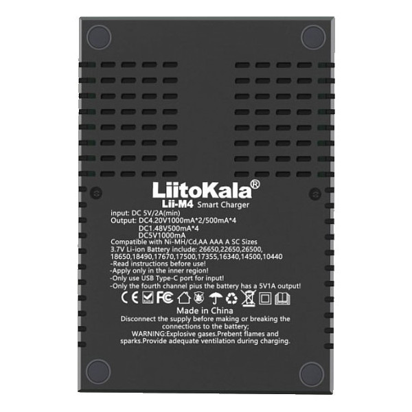 Зарядний пристрій LiitoKala Lii-M4, 4x(Lion/NiMH/NiCd), Power Bank, discharge function (Lii-M4) Київ - фото 5