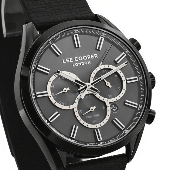 Часы мужские наручные водостойкие Lee Cooper England Midnight Black (2 ремешка) Киев