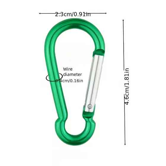 Карабін алюмінієвий 4.6 см, набір 10 шт для кемпінгу Київ