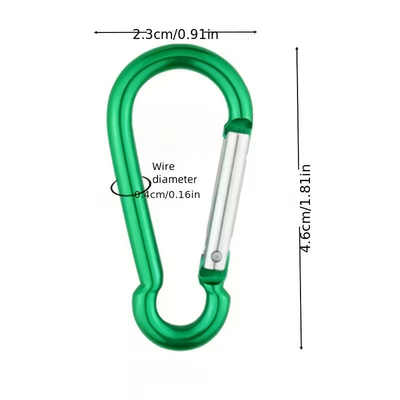 Карабін алюмінієвий 4.6 см, набір 10 шт для кемпінгу Київ - фото 1