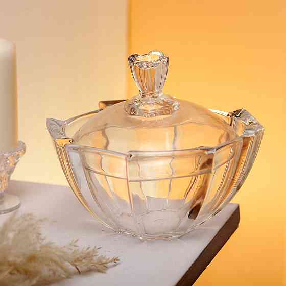 Yiwu Цукорниця з кришкою Ø 15 см ваза цукорниця кругла скляна HP-4-120 Коломыя