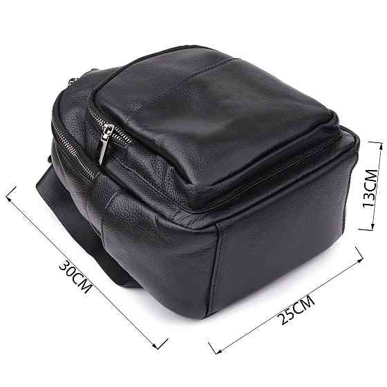 Лаконічний жіночий рюкзак з натуральної шкіри Vintage 23062 Чорний Київ