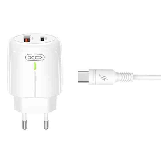 Мережевий зарядний пристрій XO L114 PD20W/QC18W + Lightning кабель білий Львів