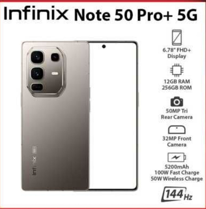 Новий Infinix Note 50 Pro+ 5G 12/256GB! Гарантія! Київ - фото 1