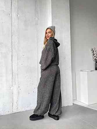 Женский теплый уютный костюм двойка из альпаки Черный, 46/48 Одесса