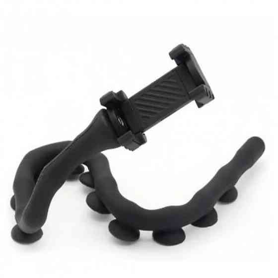 Гибкий держатель для телефона с присосками универсальный Cute Worm Lazy Holder. Цвет: черный IG-70 Львов