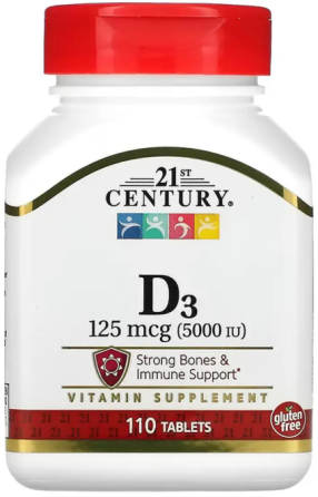 Вітамін Д3 21st Century D3 125 mcg (5000 IU) 110 таб Киев