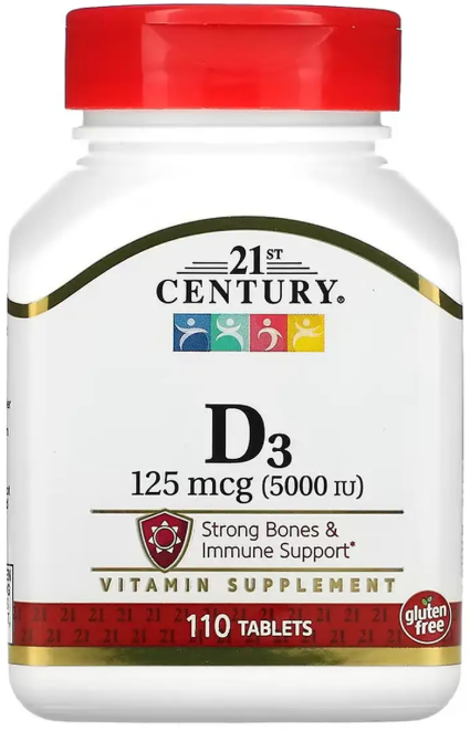 Вітамін Д3 21st Century D3 125 mcg (5000 IU) 110 таб Киев - изображение 1