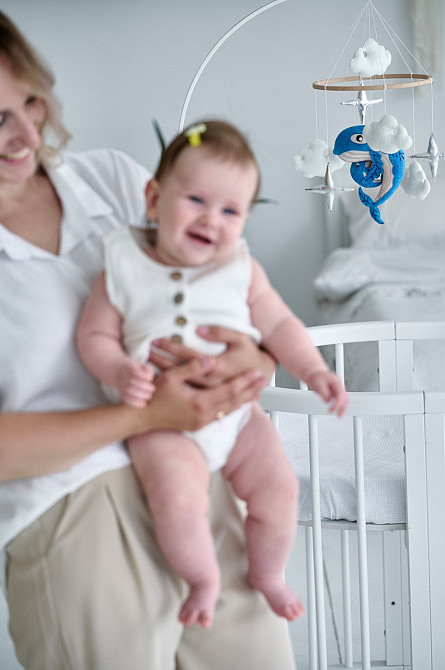 Дитячий мобіль на ліжечко для немовлят WooolyWool «Мамина радість» Київ - фото 3