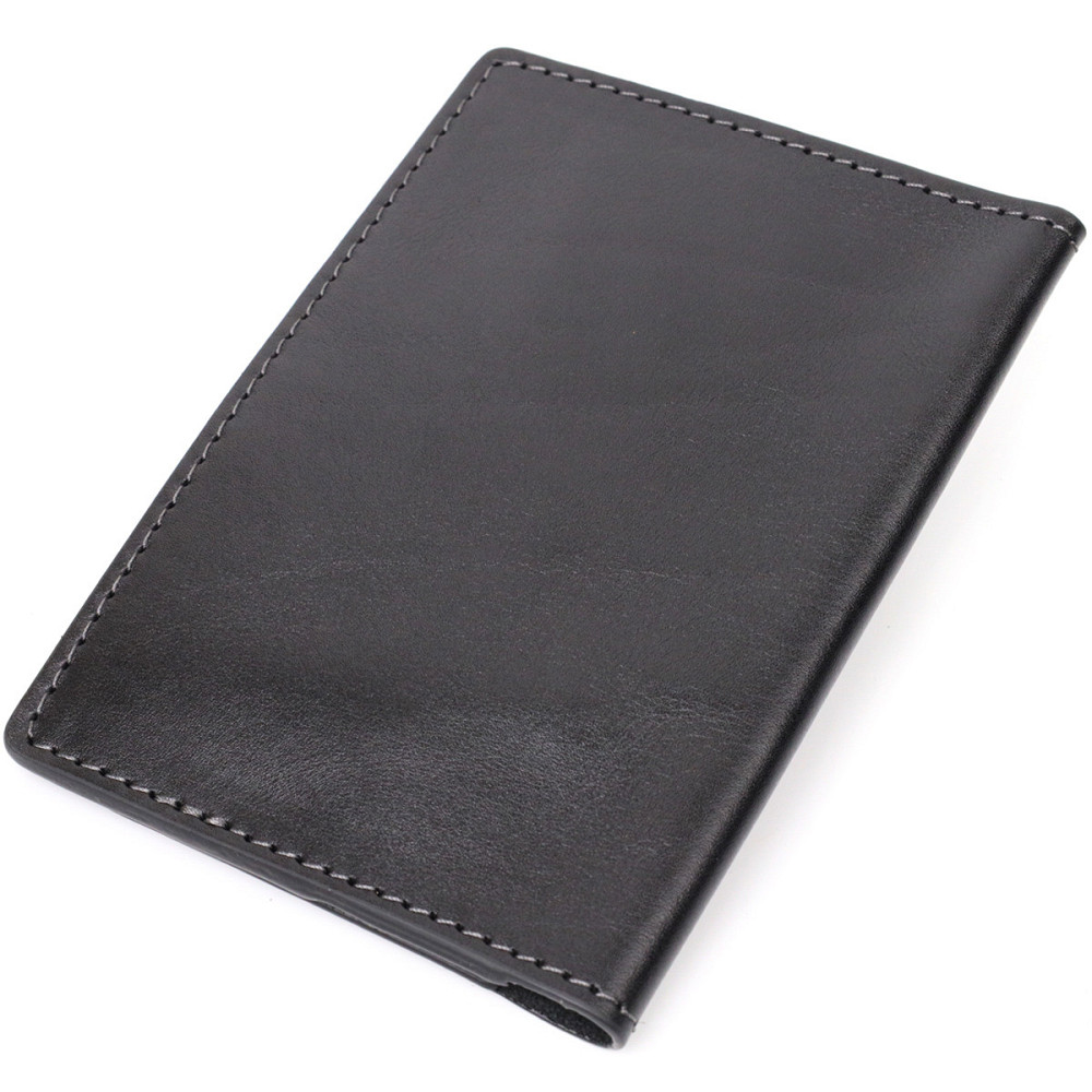 Сучасна шкіряна обкладинка на паспорт з утримувачем для Apple AirTag GRANDE PELLE 11622 Чорний Київ - фото 2