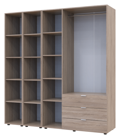 Комплект шкафов для одежды Doros Гелар (3 шт.) 192,6х49,5х203,4 см Дуб сонома (DRS-011150) Днепр