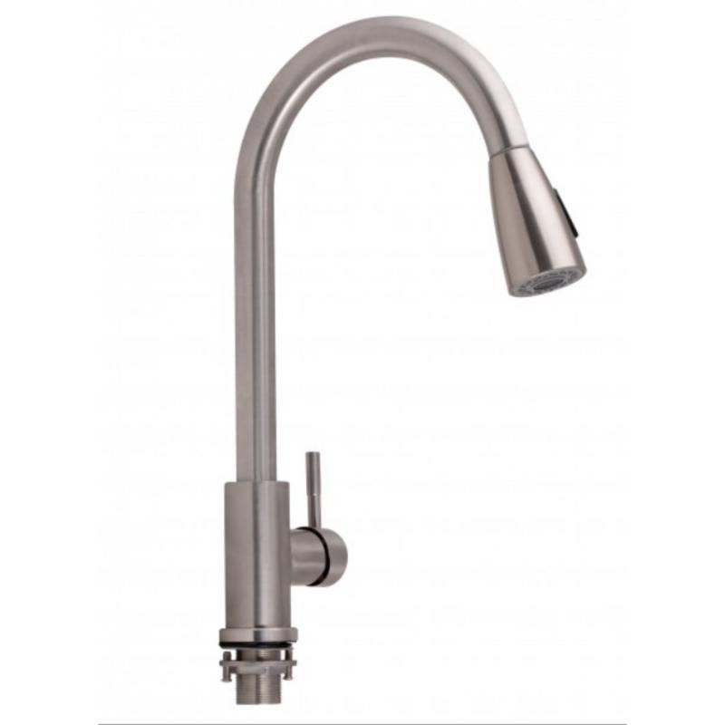 Смеситель для кухни Lidz Aria 015FL с выдвижным изливом (k35) LDARI015FLNKS34945 Nickel Харьков - изображение 1