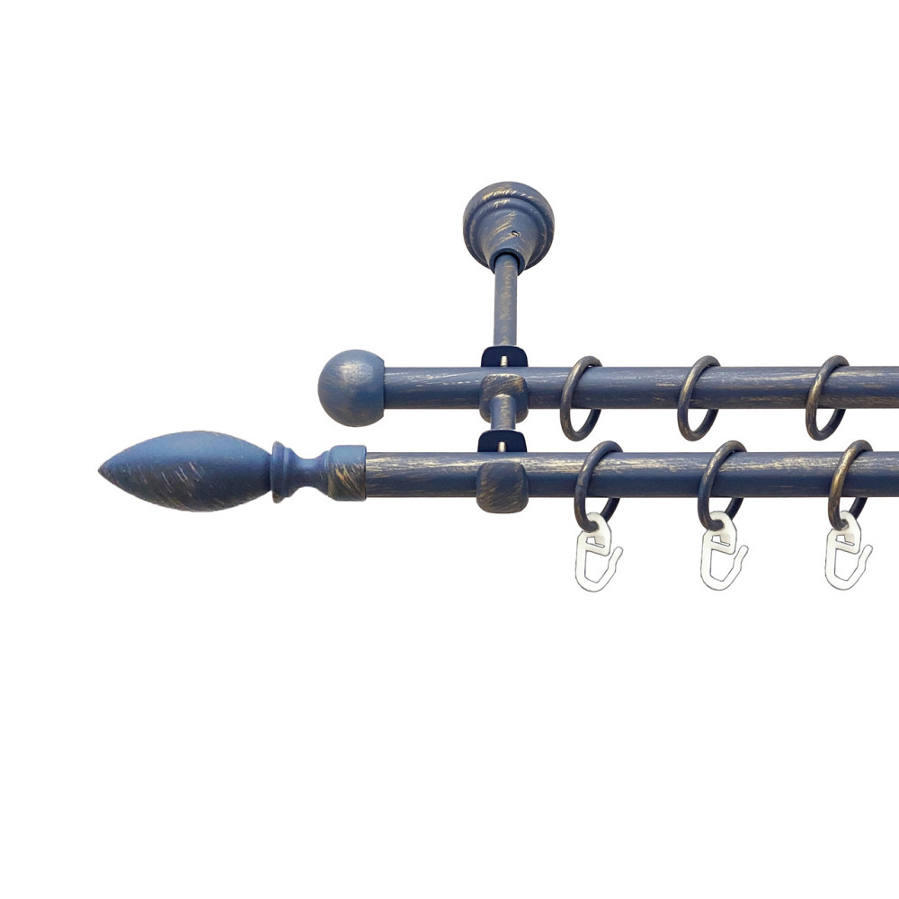 Карниз Orvit Інсана металевий дворядний відкритий Блакить Золота 16\16 мм 200 см (00-00015642) Львів - фото 1