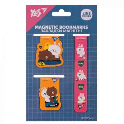 Закладки для книг Yes магнітні Line Friends 3 шт (708357) Вінниця
