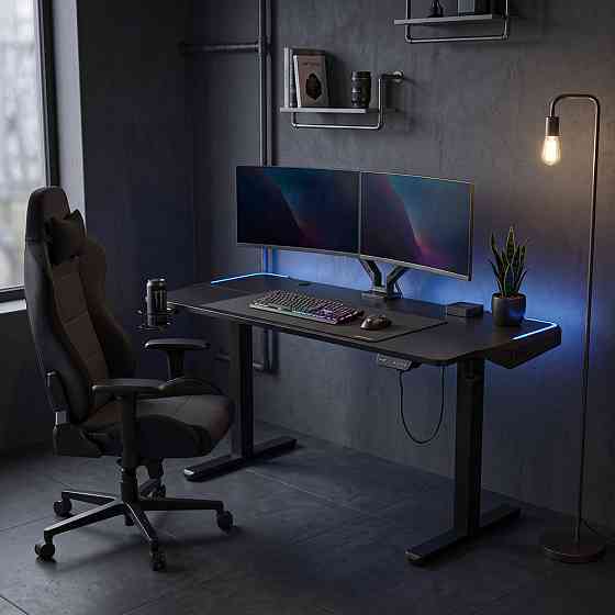 Регулируемый Стол Richman StandUp Game Black RGB-LED 1200 х 600 BST-01led Днепр