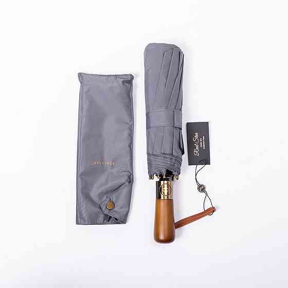 Yiwu Парасолька автоматична з дерев'яною ручкою класична з поліестеру діаметр 116 см Сірий HP-2 Коломия