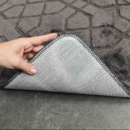 Килимок для ванних кімнат поліпропіленовий TM DarianA Standard u-cut 60*50 сірий геометрія Житомир