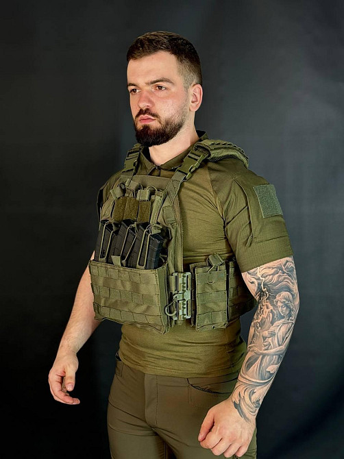 Тактична плитоноска Yakeda з 9 підсумками тактична плитоноска олива бронежилет на системмі моллі   WAR Львів - фото 10