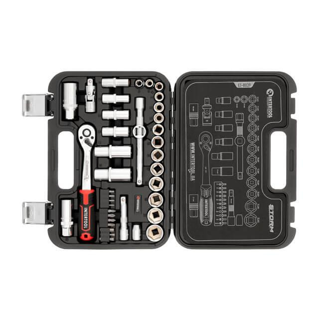 Набір інструментів INTERTOOL 3/8 ", 39ед., Cr-V STORM - компактний, міцний, ефективний Львів - фото 1