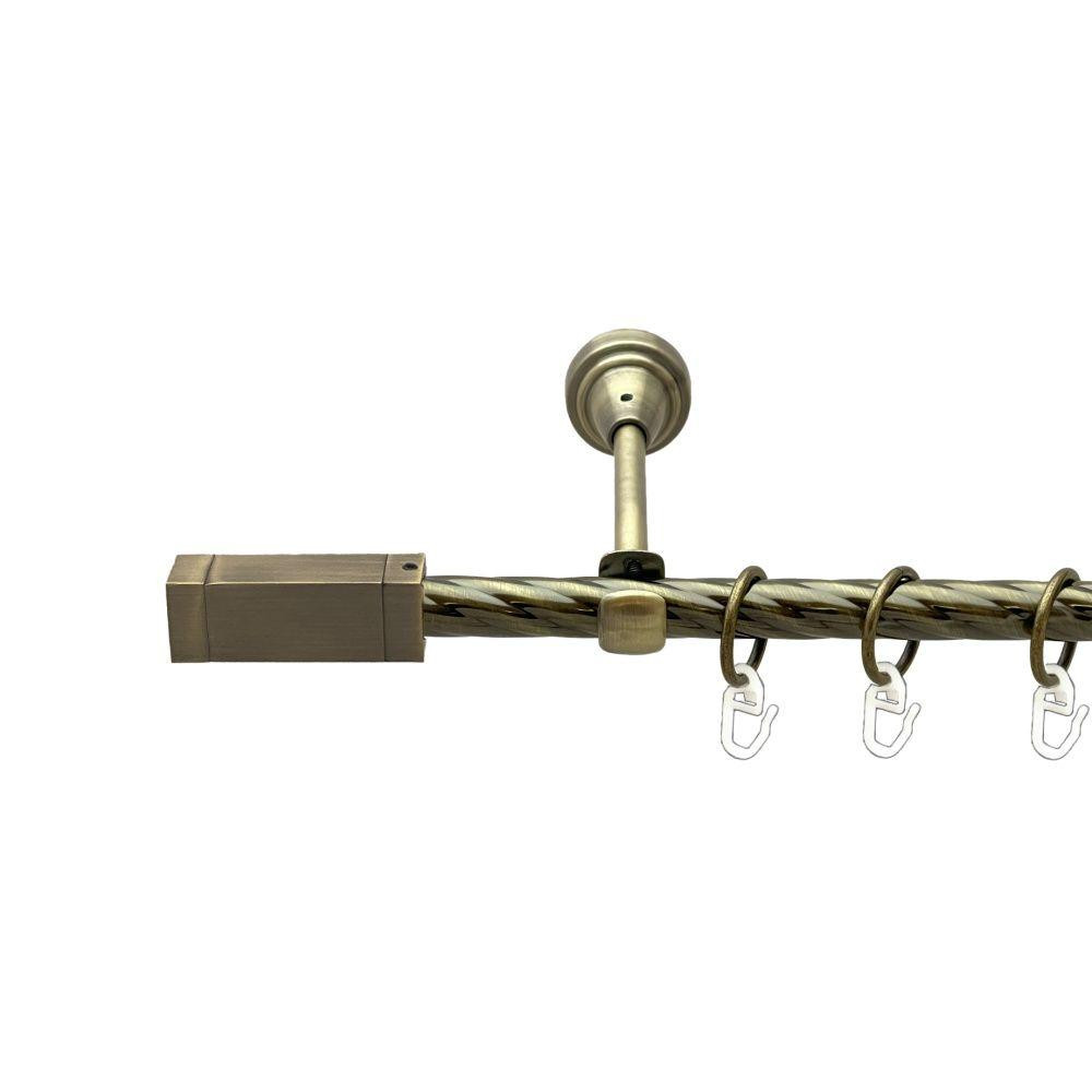 Карниз Orvit Квадро металевий однорядний відкритий скручена труба кільце металеве Антик 16 мм 240 см Львов - изображение 1