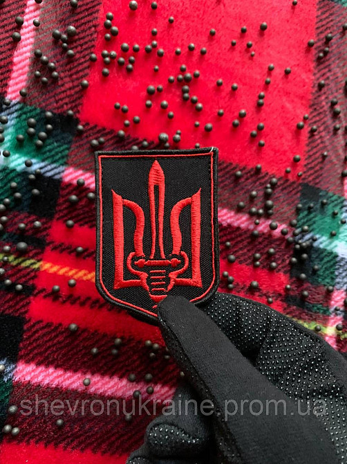 Шеврон Герб Украины с мечом (Форма щит. На липучке) Размер 8x6см Киев - изображение 5