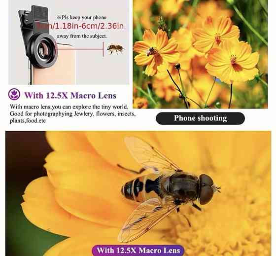 Макро лизна обьектив Super Macro 75mm HD 4k. Киев