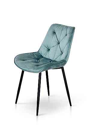 Стілець Прадо чорний/ велюр аквамарин Київ