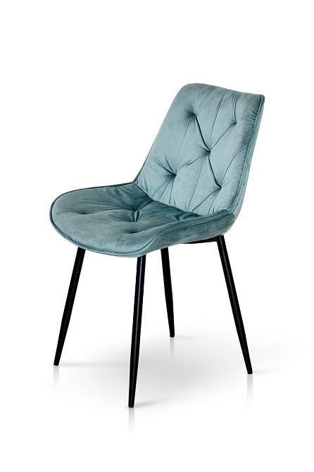 Стілець Прадо чорний/ велюр аквамарин Київ - фото 2