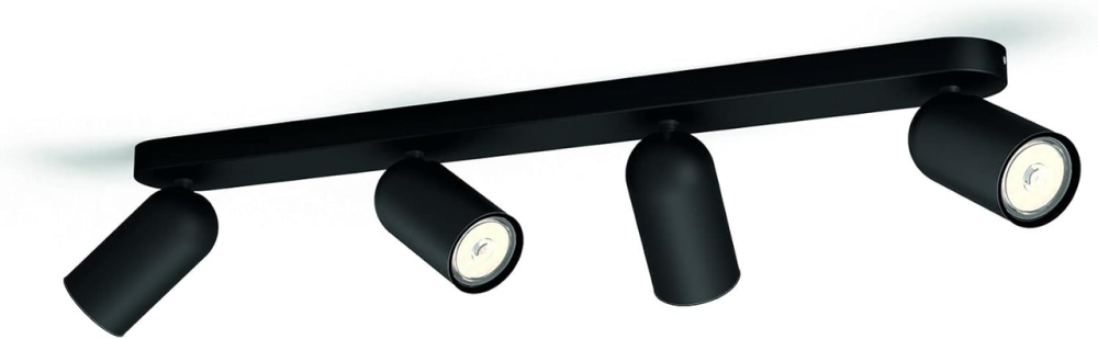 Philips - Точковий світильник 4xGU10/5,5W/230V чорний світлодіодний Київ - фото 4