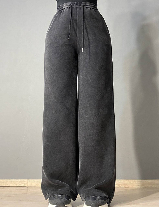 Брюки женские Fashion 771-3 палаццо спортивные вареные тай-дай черные, черный, XL Киев - изображение 13